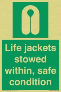 Life jackets stowed within